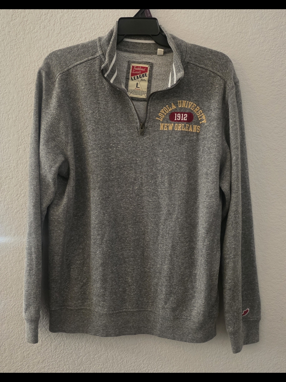 League Gray Loyola University Quarter-Zip Pullover